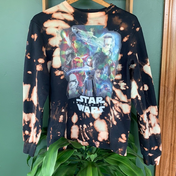Star Wars Crewneck. Custom Bleach Dye. Size: M